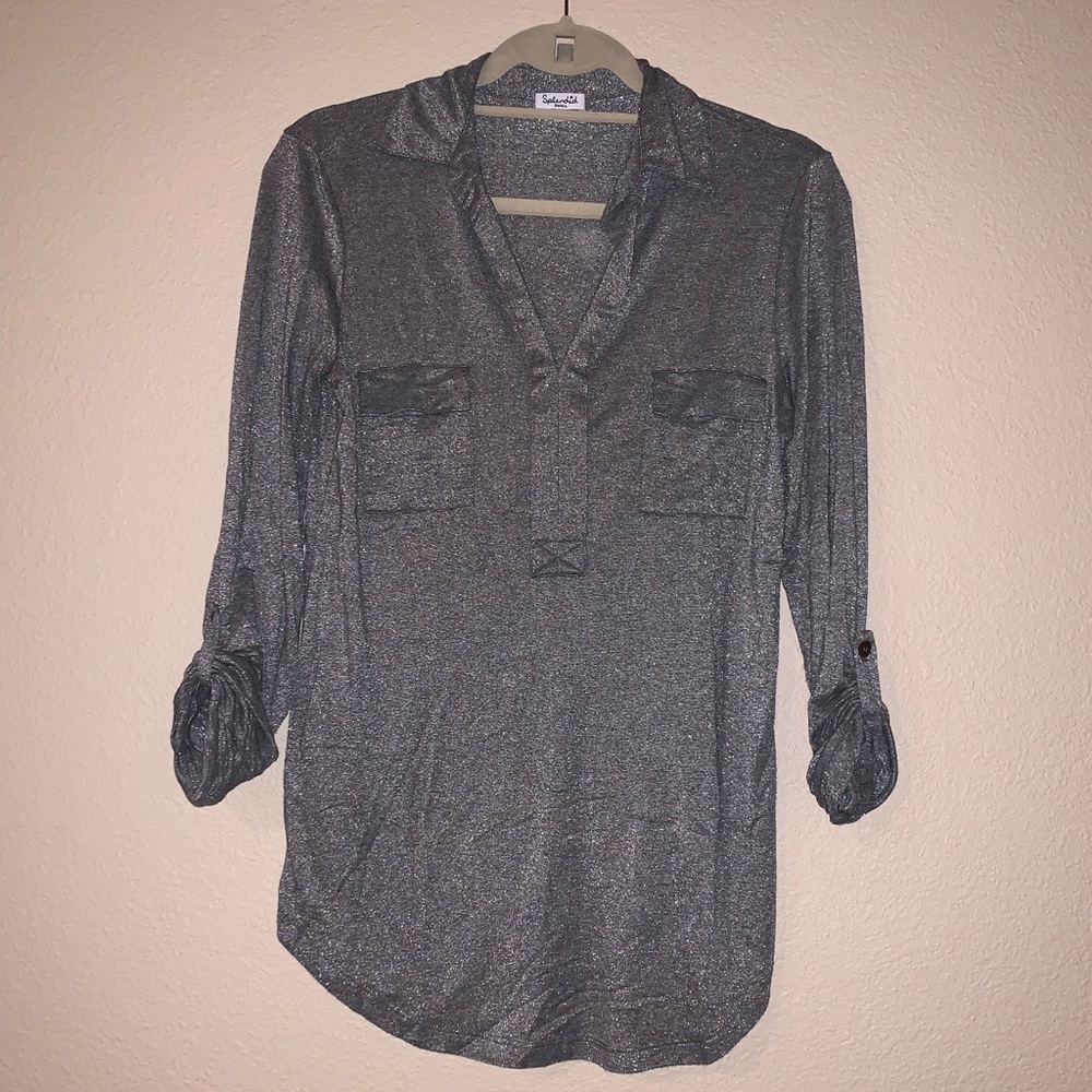 Splendid silver metallic top, Sz Small